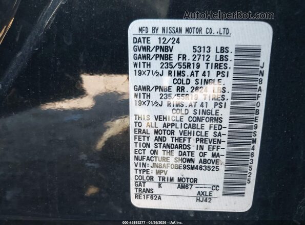 JN8AF0BE9SM463525 2025 NISSAN ARIYA Black Engine compartment view