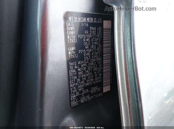 JN8AF5MR3GT606964 2016 NISSAN JUKE Gray Engine compartment view