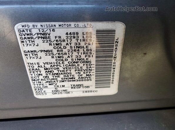 JN8AT2MT8HW388085 2017 NISSAN ROGUE Charcoal 