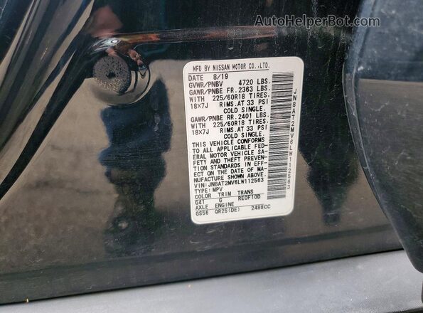 JN8AT2MV6LW112563 2020 NISSAN ROGUE Black 