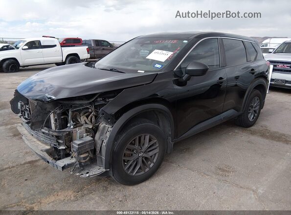 JN8AT3AA4MW001728 2021 NISSAN ROGUE Black წინა მარცხენა ხედი სამი მეოთხედიდან