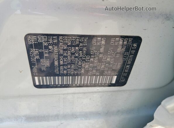 JN8AT3BA0MW017827 2021 NISSAN ROGUE White 