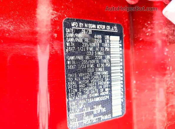 JN8AT3BA4MW003574 2021 NISSAN ROGUE Red Engine compartment view