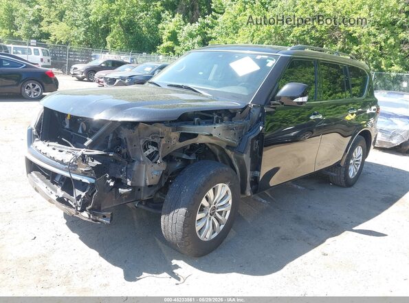 JN8AY2AD2M9660718 2021 NISSAN ARMADA Black წინა მარცხენა ხედი სამი მეოთხედიდან