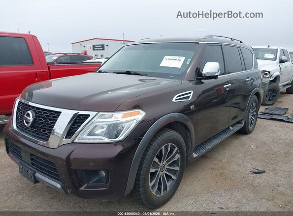 JN8AY2NCXL9620824 2020 NISSAN ARMADA Burgundy Vista tres cuartos delantera izquierda