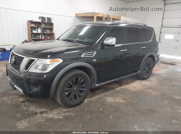 JN8AY2NE5H9706566 2017 NISSAN ARMADA Black Առջևի ձախ երեք քառորդ տեսարան