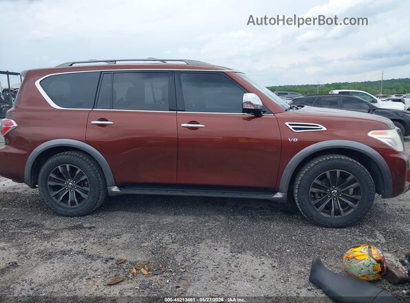 JN8AY2NE7H9706021 2017 NISSAN ARMADA Brown Widok wnętrza z tyłu
