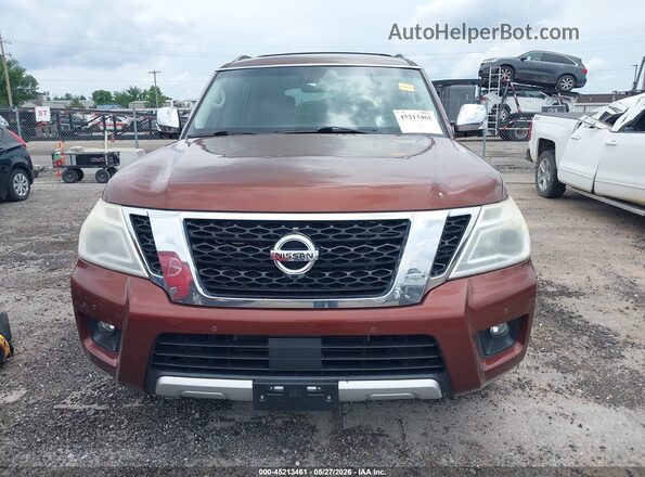 JN8AY2NE7H9706021 2017 NISSAN ARMADA Brown Widok zestawu wskaźników