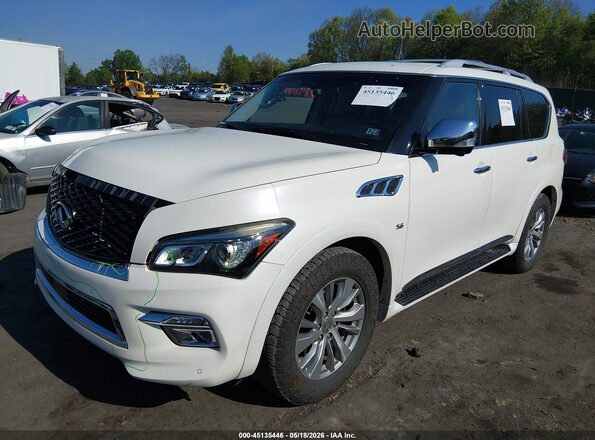 JN8AZ2NC8G9403095 2016 INFINITI QX80 White წინა მარცხენა ხედი სამი მეოთხედიდან