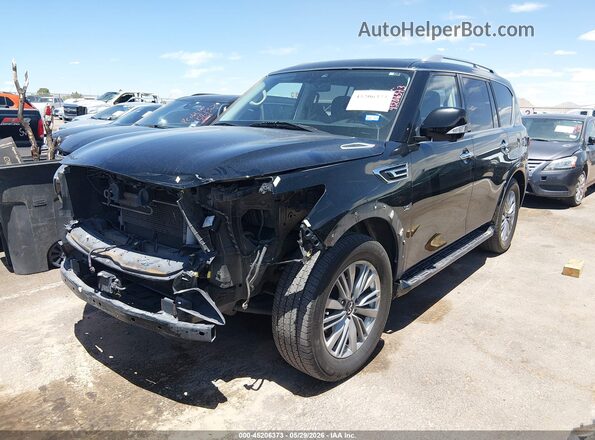 JN8AZ2NF0L9701953 2020 INFINITI QX80 Black წინა მარცხენა ხედი სამი მეოთხედიდან
