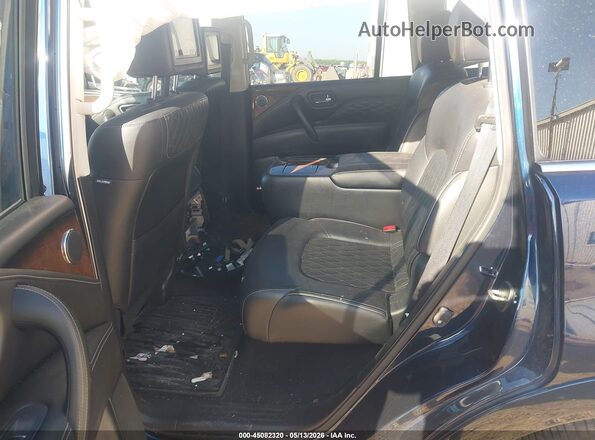 JN8AZ2NF2J9660979 2018 INFINITI QX80 Blue VIN კოდის სტიკერის ხედი