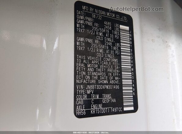 JN8BT3DDXPW301496 2023 NISSAN ROGUE White Engine compartment view