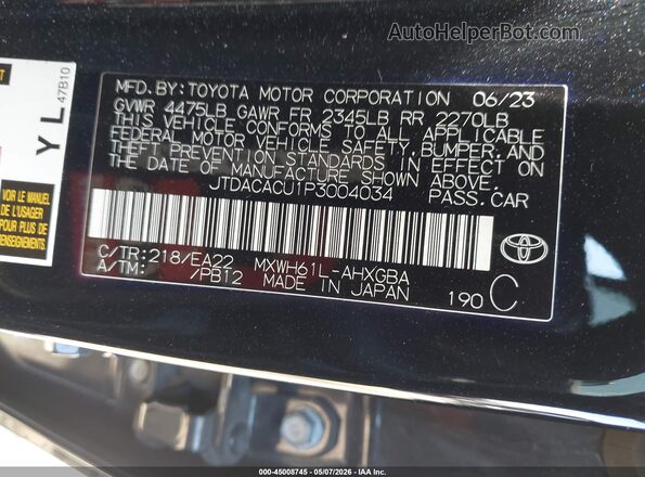 JTDACACU1P3004034 2023 TOYOTA PRIUS PRIME Black 