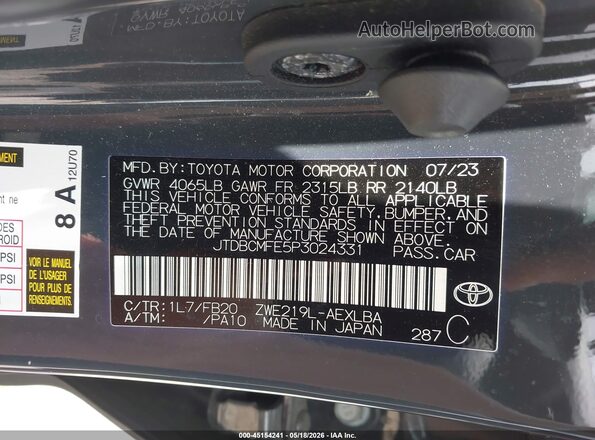 JTDBCMFE5P3024331 2023 TOYOTA COROLLA Blue ძრავის განყოფილების ხედი