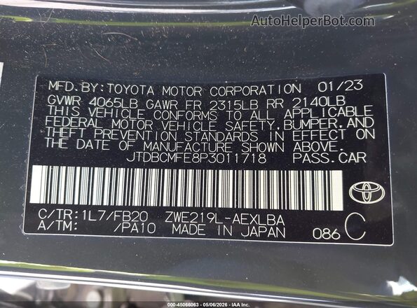 JTDBCMFE8P3011718 2023 TOYOTA LL Gray ძრავის განყოფილების ხედი