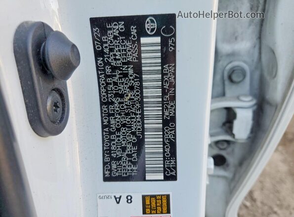 JTDBDMHE9P3007817 2023 TOYOTA COROLLA White 