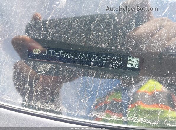 JTDEPMAE8NJ226503 2022 TOYOTA LL Red Engine compartment view