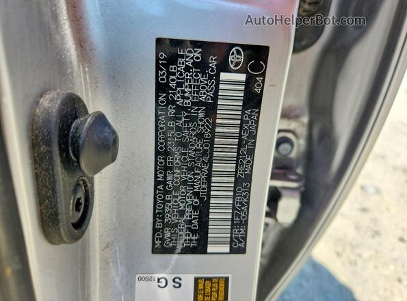 JTDEPRAE4LJ018922 2020 TOYOTA COROLLA Silver Շարժիչի բաժամունքի տեսք