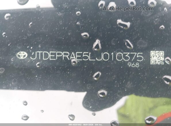 JTDEPRAE5LJ010375 2020 TOYOTA COROLLA Black Շարժիչի բաժամունքի տեսք