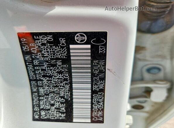 JTDEPRAE7LJ041918 2020 TOYOTA COROLLA White Вид підкапотного простору