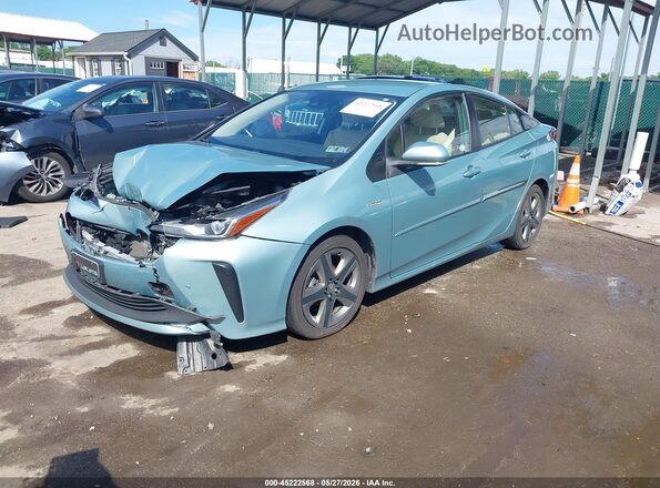 JTDKAMFU7M3128280 2021 TOYOTA PRIUS Light Blue წინა მარცხენა ხედი სამი მეოთხედიდან