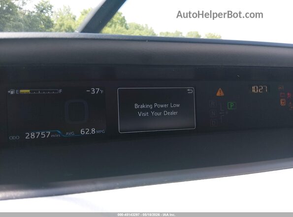 JTDL9RFU2K3002657 2019 TOYOTA PRIUS Red Widok tylnych siedzeń