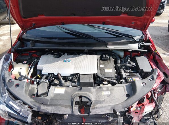 JTDL9RFU2K3002657 2019 TOYOTA PRIUS Red Widok z tyłu