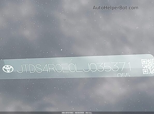 JTDS4RCE0LJ035371 2020 TOYOTA COROLLA Silver 