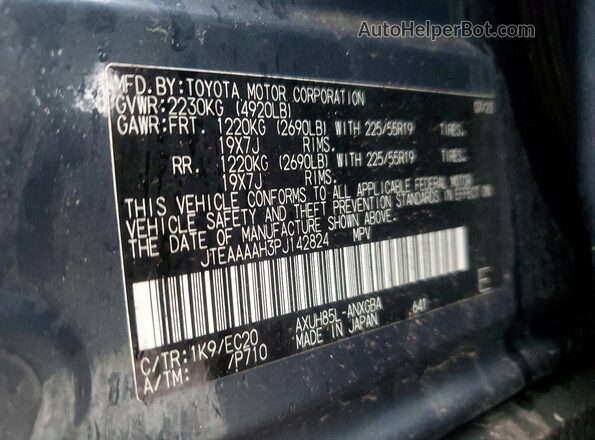 JTEAAAAH3PJ142824 2023 TOYOTA VENZA Blue VIN sticker view
