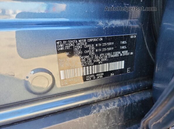 JTEAAAAH4RJ175964 2024 TOYOTA VENZA Teal VIN კოდის სტიკერის ხედი