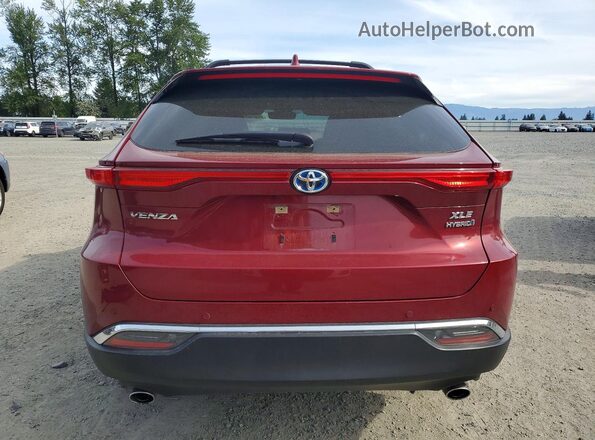JTEAAAAH9NJ102499 2022 TOYOTA VENZA Red უკანა ხედი