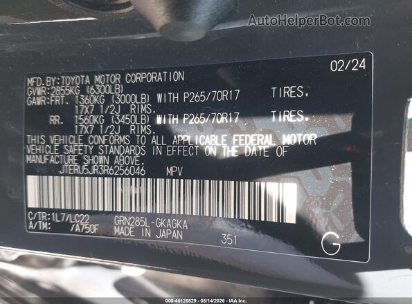 JTERU5JR3R6256046 2024 TOYOTA 4RUNNER Gray Vista del compartimento del motor
