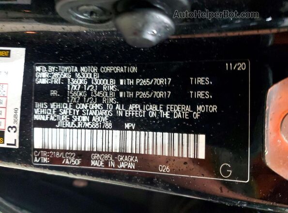 JTERU5JR7M5881788 2021 TOYOTA 4RUNNER Black 
