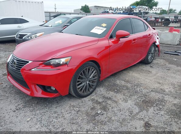 JTHBA1D29G5007998 2016 LEXUS IS 200T Red Առջևի ձախ երեք քառորդ տեսարան