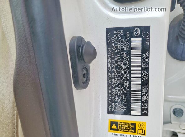 JTHBW1GG2H2136578 2017 LEXUS ES White Вид підкапотного простору