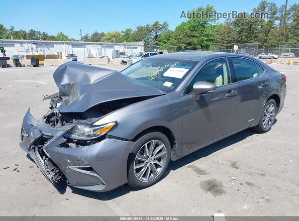 JTHBW1GG4G2109316 2016 LEXUS ES 300H Gray წინა მარცხენა ხედი სამი მეოთხედიდან