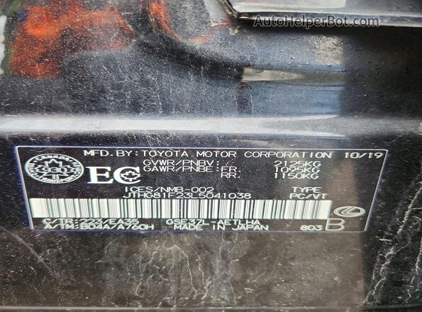 JTHG81F23L5041038 2020 LEXUS IS Black 