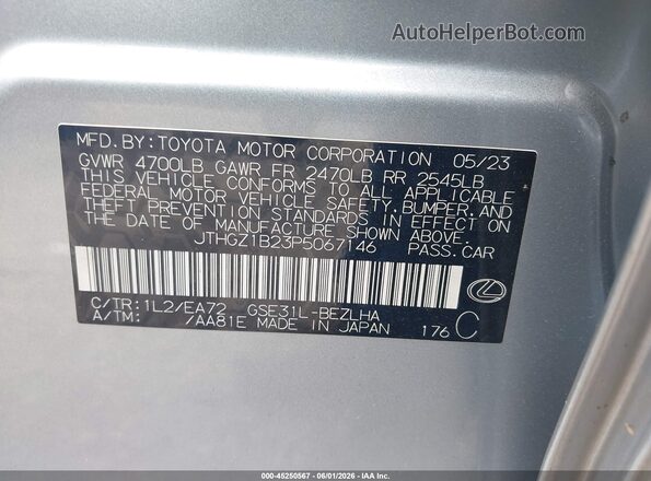 JTHGZ1B23P5067146 2023 LEXUS IS 350 Silver Widok komory silnika