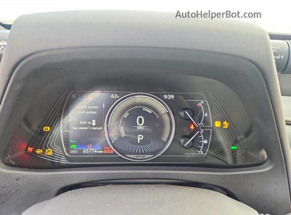 JTHU9JBHXK2014221 2019 LEXUS UX Silver Սարքավորումների վահանակի տեսք