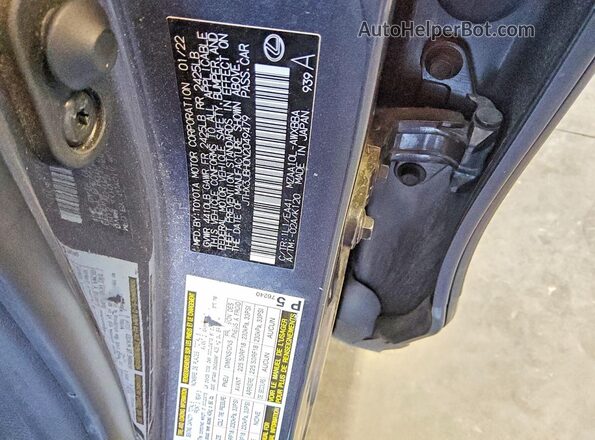 JTHX3JBH0N2049479 2022 LEXUS UX Charcoal VIN კოდის სტიკერის ხედი