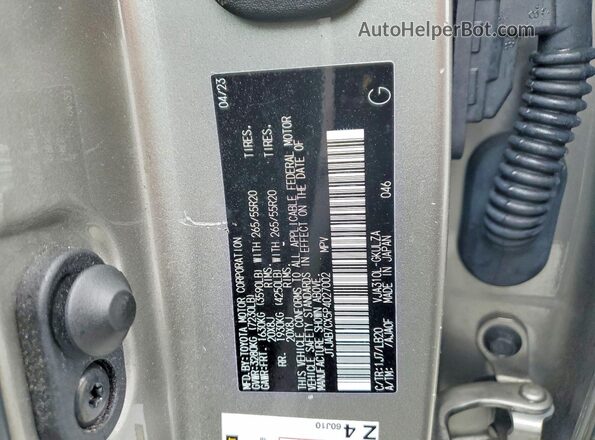 JTJAB7CX5P4027002 2023 LEXUS LX Beige VIN կոդի պիտակի տեսք