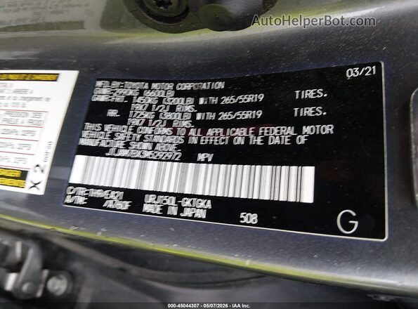 JTJAM7BX3M5292972 2021 LEXUS GX 460 Gray Engine compartment view