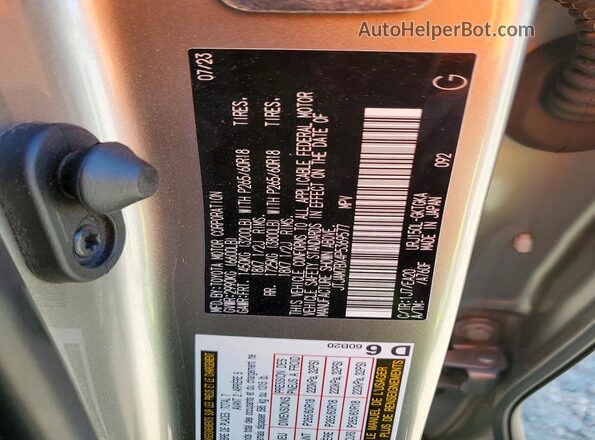 JTJAM7BX4P5369577 2023 LEXUS GX Silver Вид наклейки з VIN-кодом