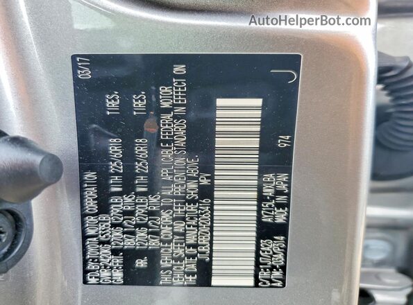 JTJBJRBZXH2063416 2017 LEXUS NX Silver Engine compartment view
