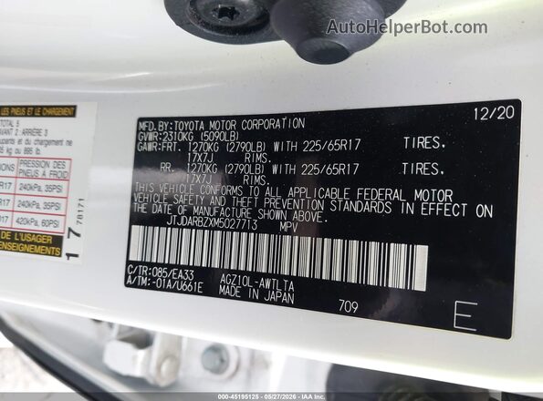 JTJDARBZXM5027713 2021 LEXUS NX 300 White 
