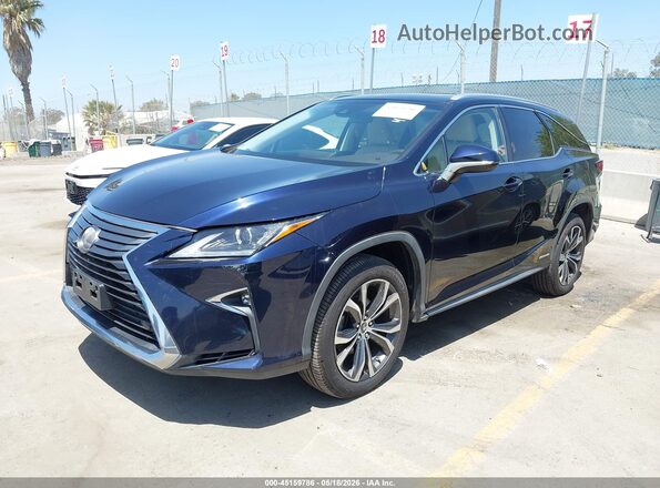 JTJDGKCA2J2004597 2018 LEXUS RX 450HL Dark Blue Vista tres cuartos delantera izquierda