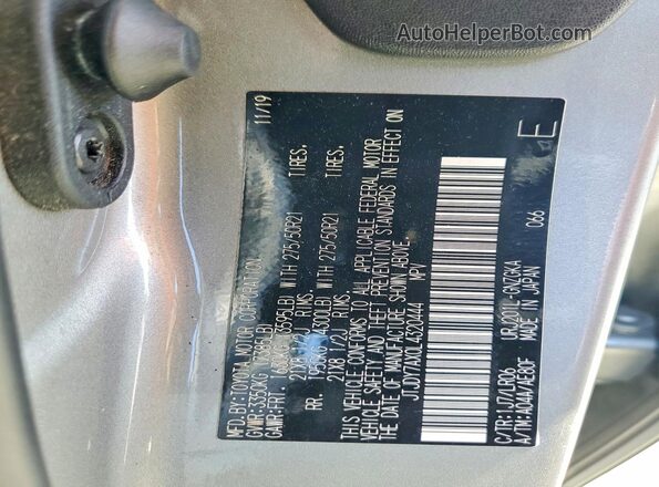 JTJDY7AX0L4320444 2020 LEXUS LX Gray VIN կոդի պիտակի տեսք