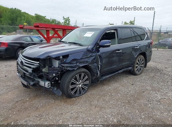 JTJFY7AX3M4335336 2021 LEXUS LX 570 Dark Blue Առջևի ձախ երեք քառորդ տեսարան