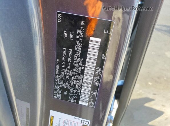 JTJGGCEZ3N5001802 2022 LEXUS NX Gray VIN კოდის სტიკერის ხედი