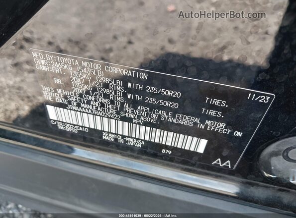 JTMAAAAA7RA029422 2024 TOYOTA BZ4X Black Вид підкапотного простору